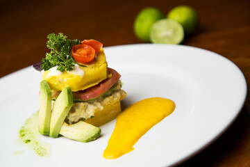 Peruvian typical dish, Causa de papa.