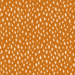 Vector seamless pattern. Modern abstract background in mustard color with irregular beige spots. Print for textile, fabric, home decor