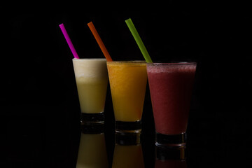 Fruit cremoladas in a glass cup.Fruit cremoladas in a glass cup.