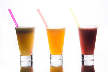 Fruit cremoladas in a glass cup.Fruit cremoladas in a glass cup.