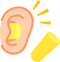 耳栓を詰めた耳