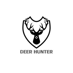 Deer hunter logo icon isolated on white background