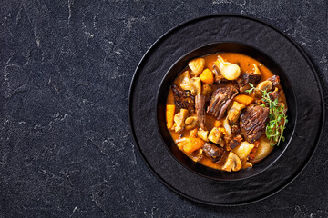 Beef Bourguignon, Beef Burgundy in a black bowl