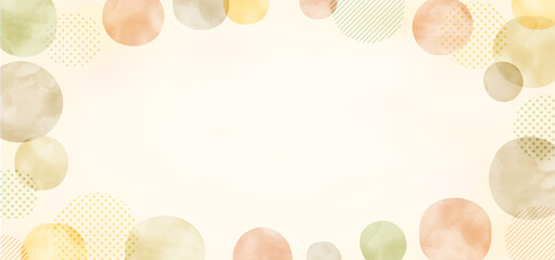 秋の色、手描き、抽象的,幾何学的な水彩フレームデザイン　