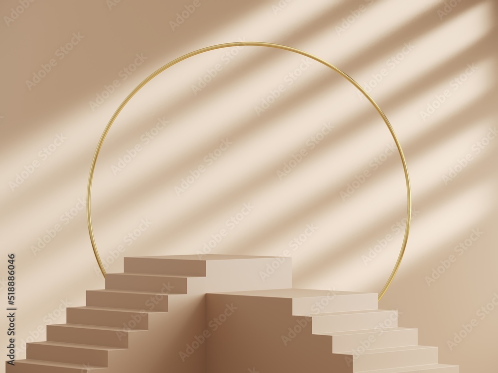 Poster background 3d scene with podium, minimal product display mock up scene and geometric shape object. 3