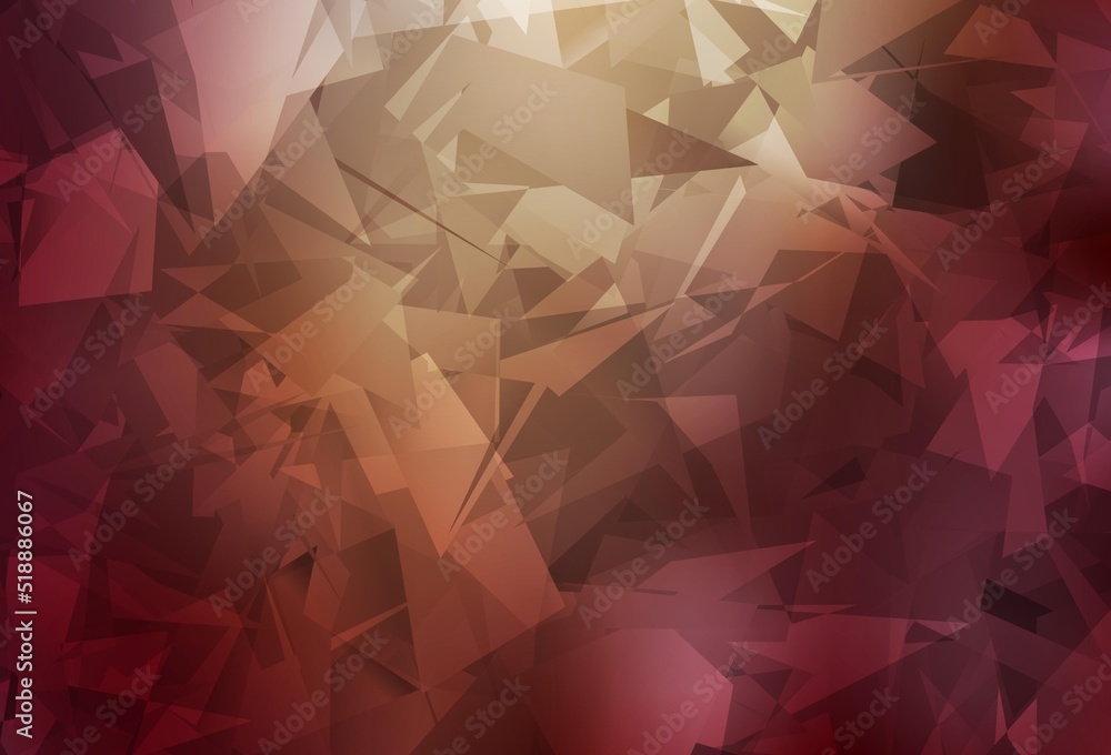 Poster light red, yellow vector background with abstract polygonals.
