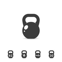 Kettlebell. Set of 5 flat icons.