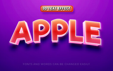 Apple 3d editable text effect style