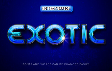 Exotic glossy blue 3d editable text effect style