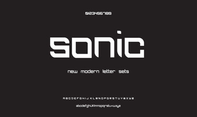 SONIC   Sports minimal tech font letter set. Luxury vector typeface for company. Modern gaming fonts logo design.