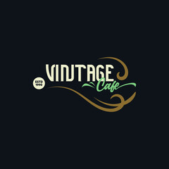 Vintage Cafe Logo Template with minimalist style