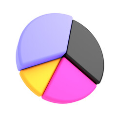 3d pie chart business isolated render illustration