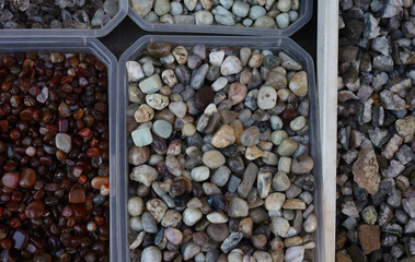 background of semi-precious stones and pebbles
