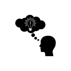 Man face human head creative idea symbol isolated on white background