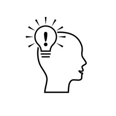 Man face human head creative idea symbol isolated on white background