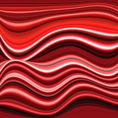 Lines, waves, red and white background