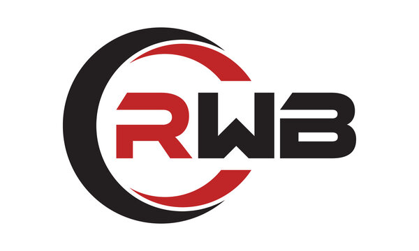 RWB three letter swoosh logo design vector template | monogram logo | abstract logo | wordmark logo | letter mark logo | business logo | brand logo | flat logo | minimalist logo | text | word | symbol