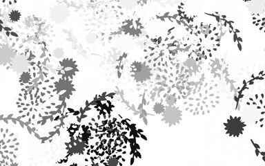Light Gray vector doodle background with flowers