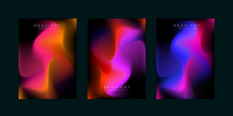 Dark abstract pastel gradieent background design, Curved shapes patterns design element templates