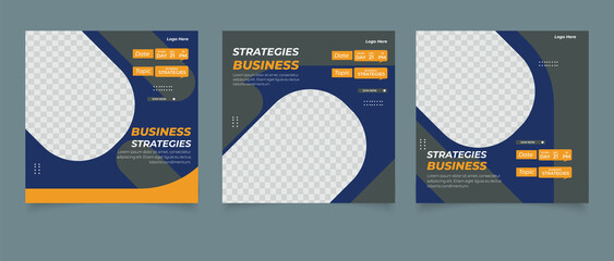 Online business strategies social media add concept instagram banner template