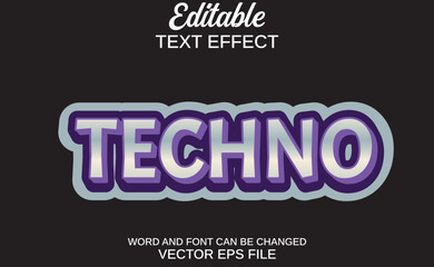 editable text effect techno