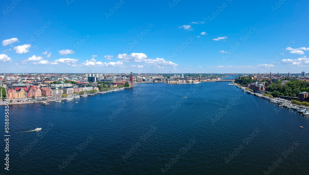 Sticker Aerial view of Stockholm in a sunny summer day in Sweden