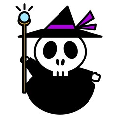 ガイコツ　魔法使い　ハロウィン
