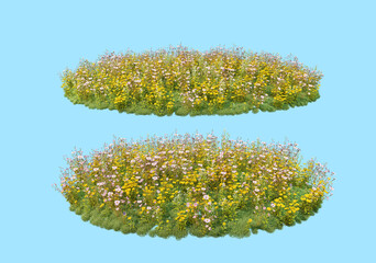 Flower garden on a white background