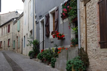 Fototapeta na wymiar rue dans le village de Castelnau-de-Montmiral 