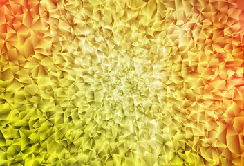 Light Red, Yellow vector polygonal background.