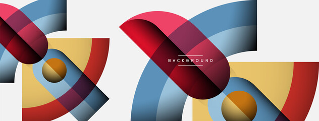 Trendy shapes, color minimal design composition, lines and shadows for wallpaper banner background or landing page