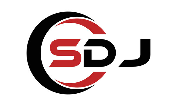 SDJ three letter swoosh logo design vector template | monogram logo | abstract logo | wordmark logo | letter mark logo | business logo | brand logo | flat logo | minimalist logo | text | word | symbol