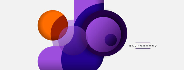 Vector round shapes circles minimal geometric background. Vector illustration for wallpaper banner background or landing page
