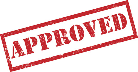 Approved Stamp. Red Text Rubber Stamp Ink - Vector.
