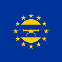 European rules for drone aerial aircraft law, drone concept