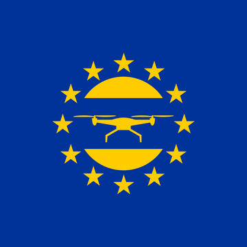 European rules for drone aerial aircraft law, drone concept