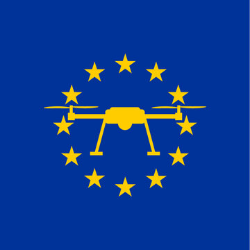 European rules for drone aerial aircraft law, drone concept