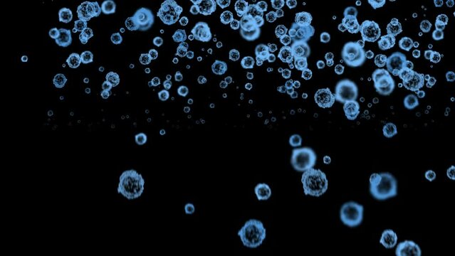 Blue virus propagation. Concept video of mathematical considerations, advanced medical analysis and virtual space analysis.