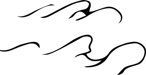 Obraz premium Waves illustration. Hand-drawn doodles illustration. Line art.