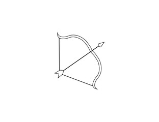 Archery, bow, arrow icon. Vector illustration.
