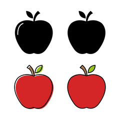 Set of Apple icon, healthy raw symbol, foot sweet fruit, vector illustration design, eco diet