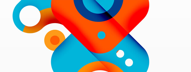 Creative geometric wallpaper. Minimal bubble arrow and circle abstract background. Techno business template for wallpaper, banner, background or landing