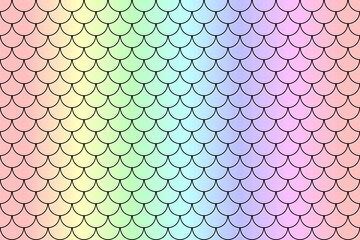 Rainbow fish scales or mermaid scales pattern background. © Thaimage