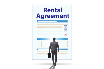 Fototapeta premium Rental agreement concept with businessman
