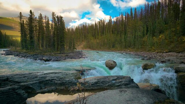 Upper Sunwapta Falls in Jasper National Park, Canada