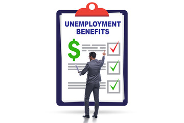 Concept with unemployment benefit form application