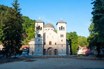 Fototapeta na wymiar Serbian Orthodox Church in Bosnia and Herzegovina in town Foca, Church Saint Sava (Sveti Sava).