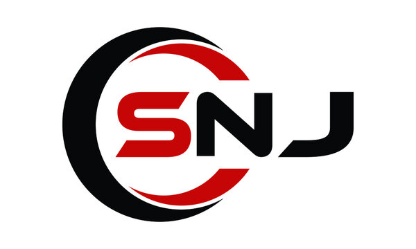 SNJ three letter swoosh logo design vector template | monogram logo | abstract logo | wordmark logo | letter mark logo | business logo | brand logo | flat logo | minimalist logo | text | word | symbol