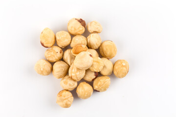 Closeup view of hazelnuts