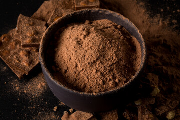 Broken chocolate nuts pieces